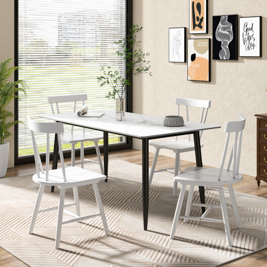 Windsor Style Armless Chairs with Solid Rubber Wood Frame-Black W2B