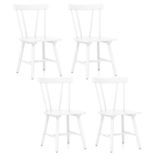 Windsor Style Armless Chairs with Solid Rubber Wood Frame-Black W2B