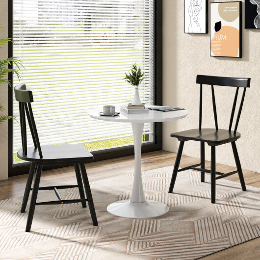 Windsor Style Armless Chairs with Solid Rubber Wood Frame-Black W2B