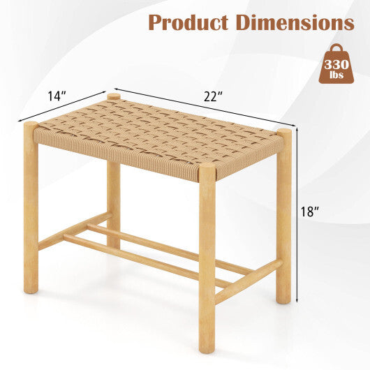 18 Inch Dining Stool Set of 2-Natural