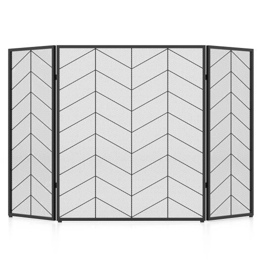 52 x 31 Inch Fireplace Screen-Black W2B