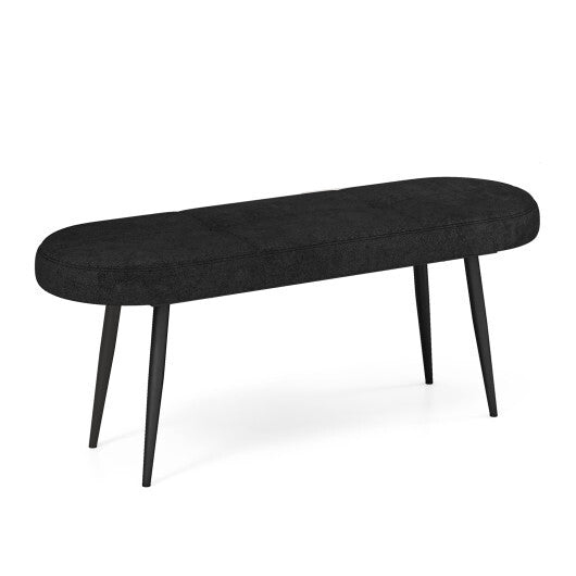 47 Inch Upholstered Entryway Bench with Heavy-duty Metal Frame-Gray W2B