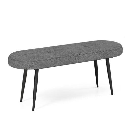 47 Inch Upholstered Entryway Bench with Heavy-duty Metal Frame-Gray W2B