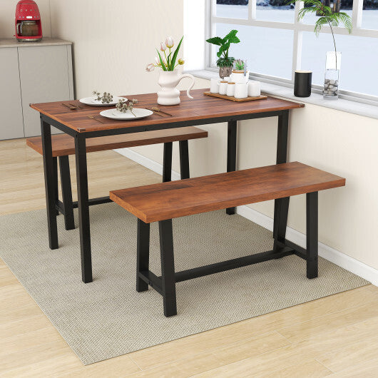 60 Inch Dining Bench 3 Person Entryway Shoe Bench with Metal Frame-60 inches W2B