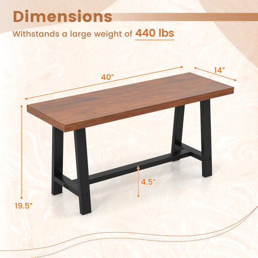 60 Inch Dining Bench 3 Person Entryway Shoe Bench with Metal Frame-60 inches W2B