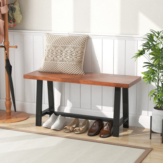 60 Inch Dining Bench 3 Person Entryway Shoe Bench with Metal Frame-60 inches W2B