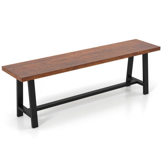 60 Inch Dining Bench 3 Person Entryway Shoe Bench with Metal Frame-60 inches W2B