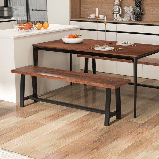 60 Inch Dining Bench 3 Person Entryway Shoe Bench with Metal Frame-60 inches W2B
