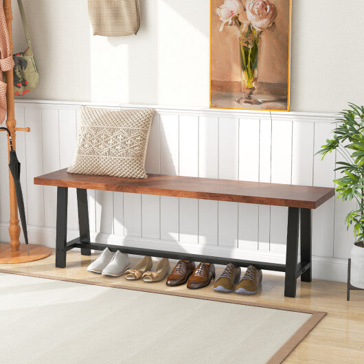 60 Inch Dining Bench 3 Person Entryway Shoe Bench with Metal Frame-60 inches W2B