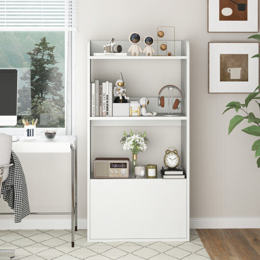 Freestanding Bookshelf with 3-Tier Open Shelf-Rustic Brown