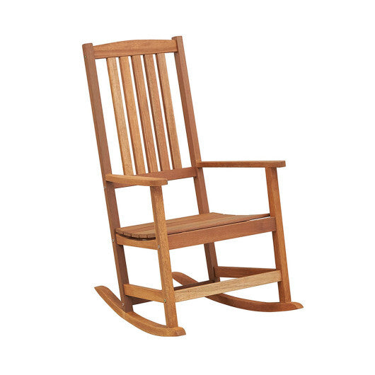 Patio Rocking Chair Ergonomic High-Back Outdoor Rocker with Smooth Rocking Base W2B