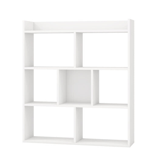 7 Cubes Open-back Bookshelf with Anti-Toppling Devices-White W2B