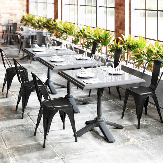 Metal Dining Chairs Set of 4 with Removable Backrest for Dining Room Restaurant Living Room-Gun