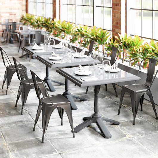 Metal Dining Chairs Set of 4 with Removable Backrest for Dining Room Restaurant Living Room-Gun