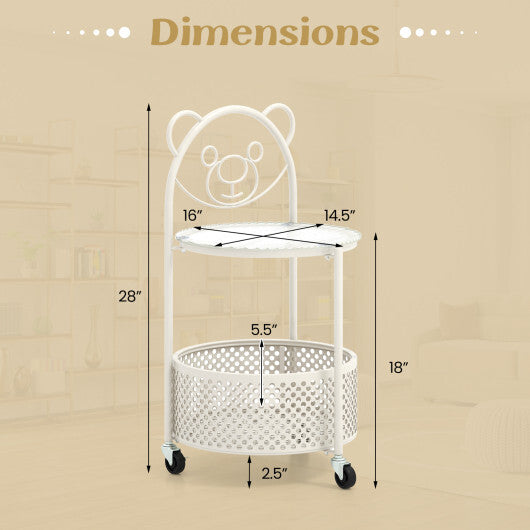 Modern Sofa Side Table on Lockable Wheels for Living Room Bedroom Study-Gold