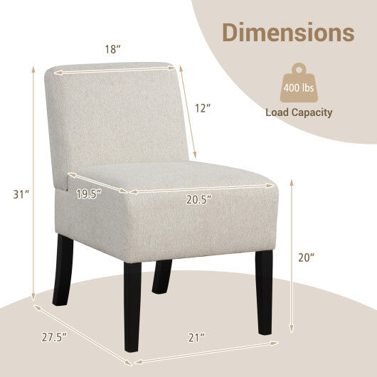 Upholstered Living Room Chair with Rubber Wood Legs-Dark Gray