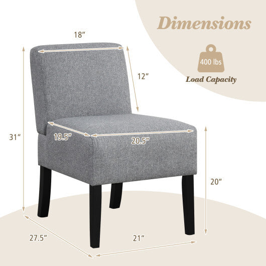 Upholstered Living Room Chair with Rubber Wood Legs-Dark Gray