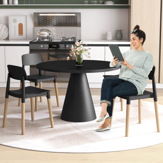 Modern Dining Side Chairs Set of 4 with Ergonomic Backrest for Dining Room-Black W2B