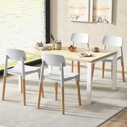 Modern Dining Side Chairs Set of 4 with Ergonomic Backrest for Dining Room-Black W2B