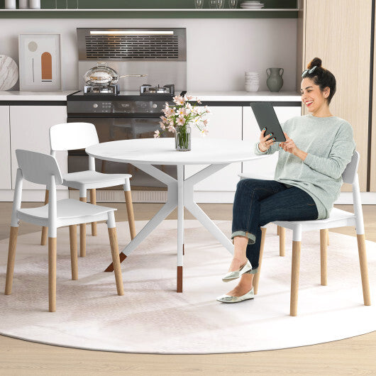 Modern Dining Side Chairs Set of 4 with Ergonomic Backrest for Dining Room-Black W2B