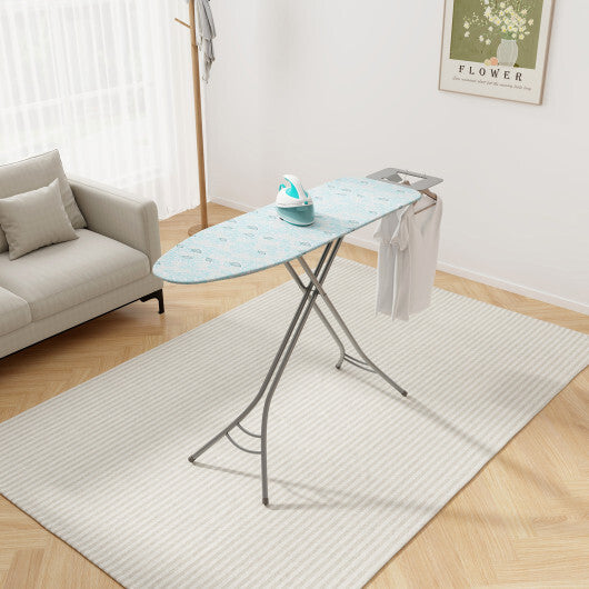Foldable Ironing Board with Iron Rest and Adjustable Height-Gray