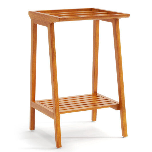 Freestanding Towel Rack with Storage Shelf for Bathroom