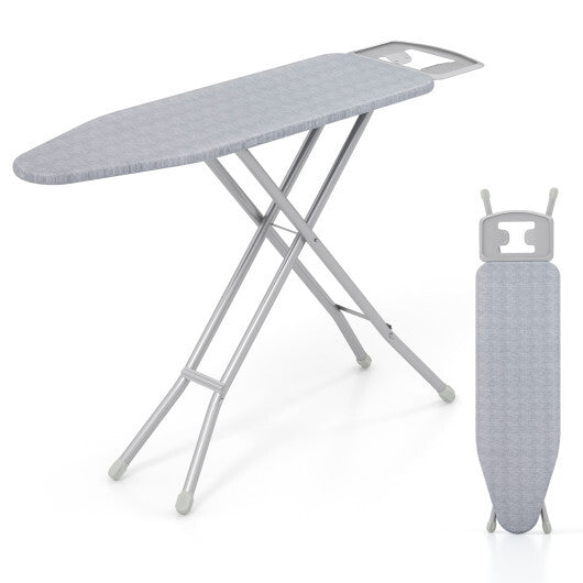 Full Size Ironing Board with Iron Rest and 7-Level Height-Gray