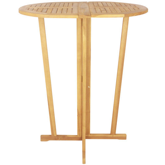 Outdoor Folding Bar Table with Oval Tabletop and Cross Base