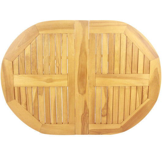 Outdoor Folding Bar Table with Oval Tabletop and Cross Base