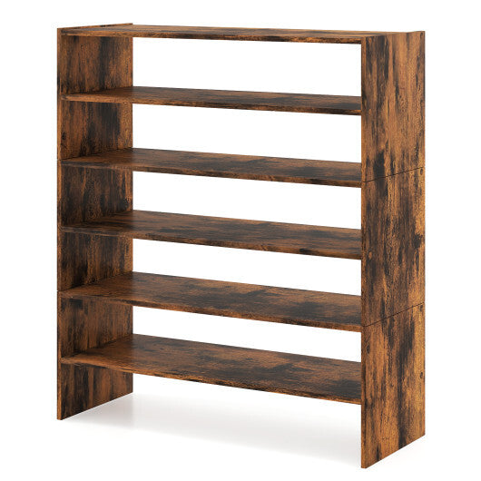 6-tier Shoe Rack with Anti-tipping Device for Entryway-Rustic Brown W2B