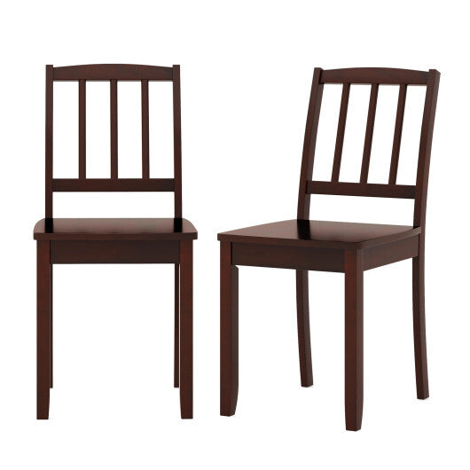 Wood Dining Chair Set of 2 with Rubber Wood Legs-White W2B