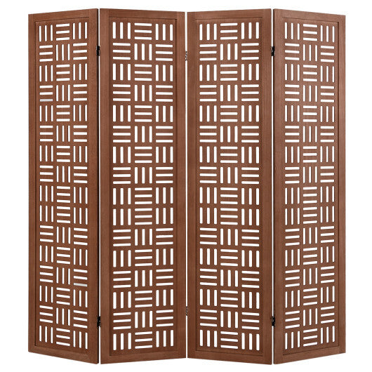 6-Panel Solid Wood Room Divider Folding Partition Stand W2B