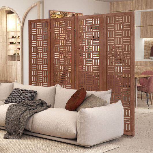6-Panel Solid Wood Room Divider Folding Partition Stand W2B