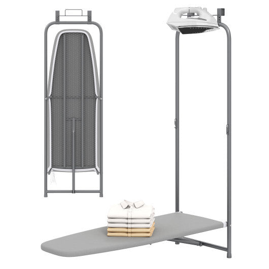 Over the Door Ironing Board Space-Saving Metal Hanging Ironing Board-Gray W2B