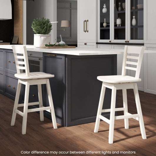Counter Height Barstools Set of 2 with Footrest for Kitchen Island Bar-Walnut
