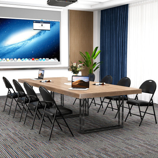 2 Pack Padded Folding Chairs with Metal Frame and Carry Handle-Black