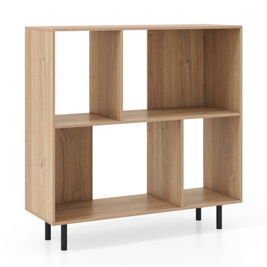 Open Shelf Bookcase with 4 Compartments-Black W2B