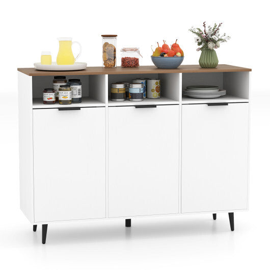 Sideboard Buffet Cabinet Kitchen Storage Cabinet with 5-Position Adjustable Shelves-White W2B