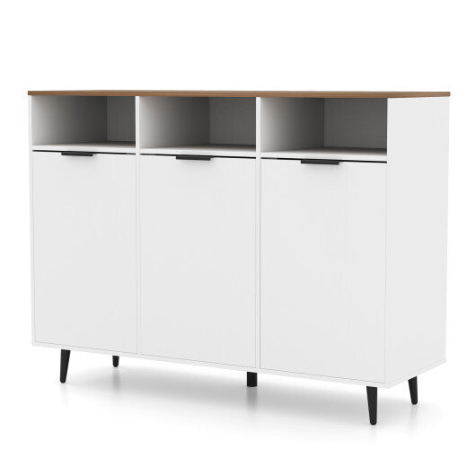 Sideboard Buffet Cabinet Kitchen Storage Cabinet with 5-Position Adjustable Shelves-White W2B