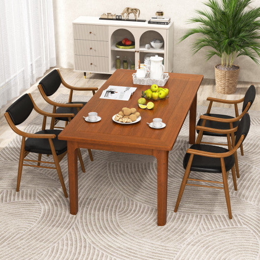 Wooden Dining Chair Set of 2 with Padded Seat and Back-Black W2B