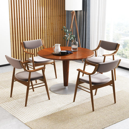 Wooden Dining Chair Set of 2 with Padded Seat and Back-Black W2B
