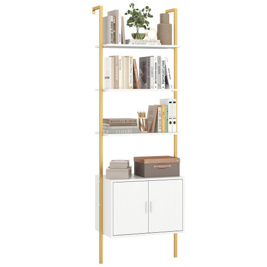 72.5 Inch Tall Bookshelf with Cabinet Anti-Tipping Kits and Metal Frame-Black W2B