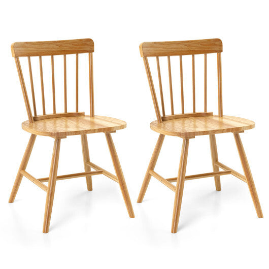 Farmhouse Kitchen Chair Set of 2 with Rubber Wood Frame-Natural