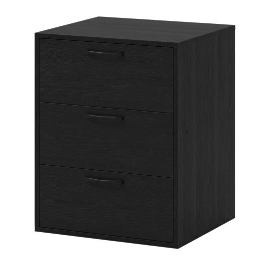3 Drawer Nightstand with Wood Grain Finish and Storage for Living Room Bedroom Study-White W2B