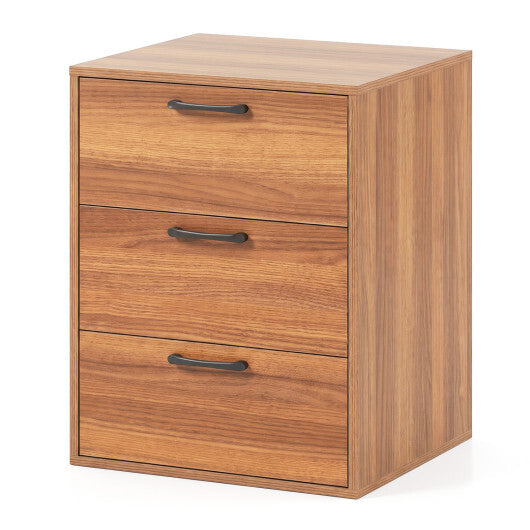 3 Drawer Nightstand with Wood Grain Finish and Storage for Living Room Bedroom Study-White W2B