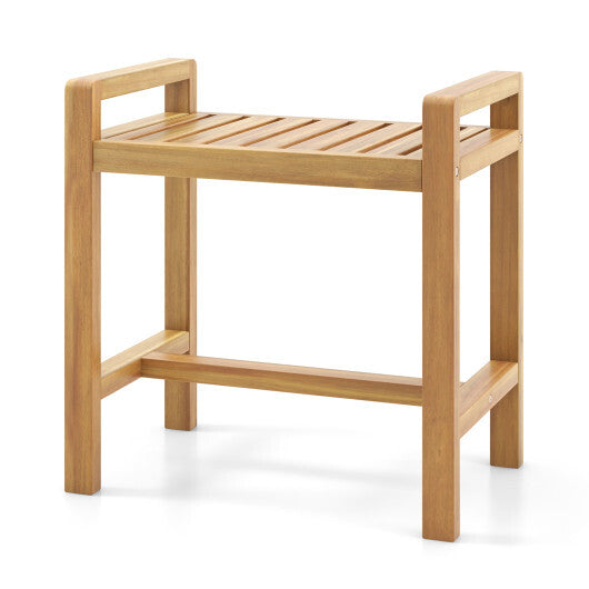 Teak Wood Shower Bench for Inside Shower Shaving Legs W2B