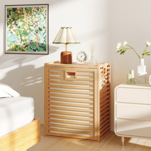 18 Gal Bamboo Tilt-out Laundry Hamper with Removable Fabric Bin-Natural W2B