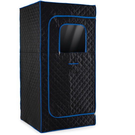 Portable Steam Sauna Box with 3L/1200W Fast-Heat Steamer and 15-Level Temperature-Blue