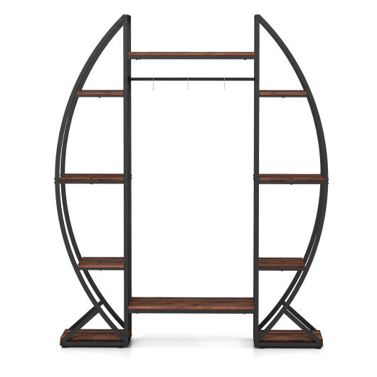 Indoor Plant Stand 63" Tall 10-Tier Corner Metal Plant Shelf Large Flowerpot Holder-Brown