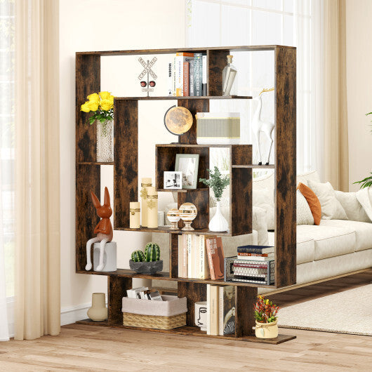7-Tier Bookshelf  Open Display Shelf Rack for Home Office-White W2B